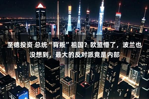 至德投资 总统“背叛”祖国？欧盟懵了，波兰也没想到，最大的反对派竟是内部