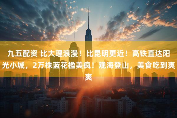 九五配资 比大理浪漫！比昆明更近！高铁直达阳光小城，2万株蓝花楹美疯！观海登山，美食吃到爽